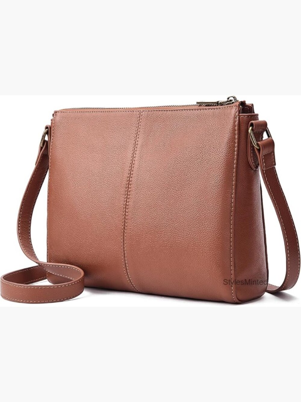 Genuine Leather Crossbody Bag with RFID Wallet Adjustable Strap
